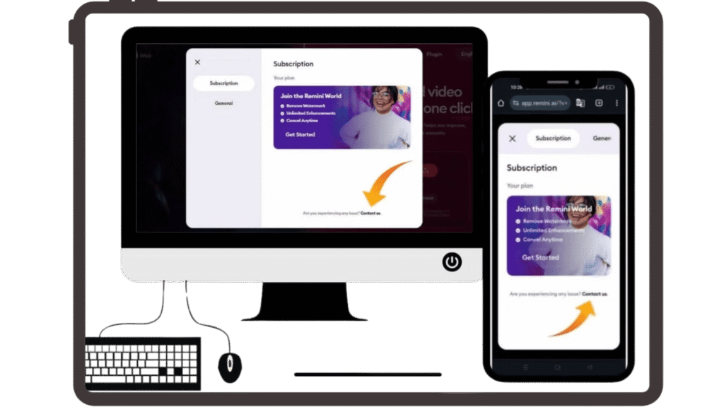 Contact us Remini web image